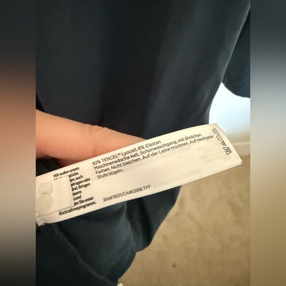 Eileen Fisher Stretch Jersey Knit Jewel Tone Neck Dress Blue Green Size Small - Picture 7 of 9